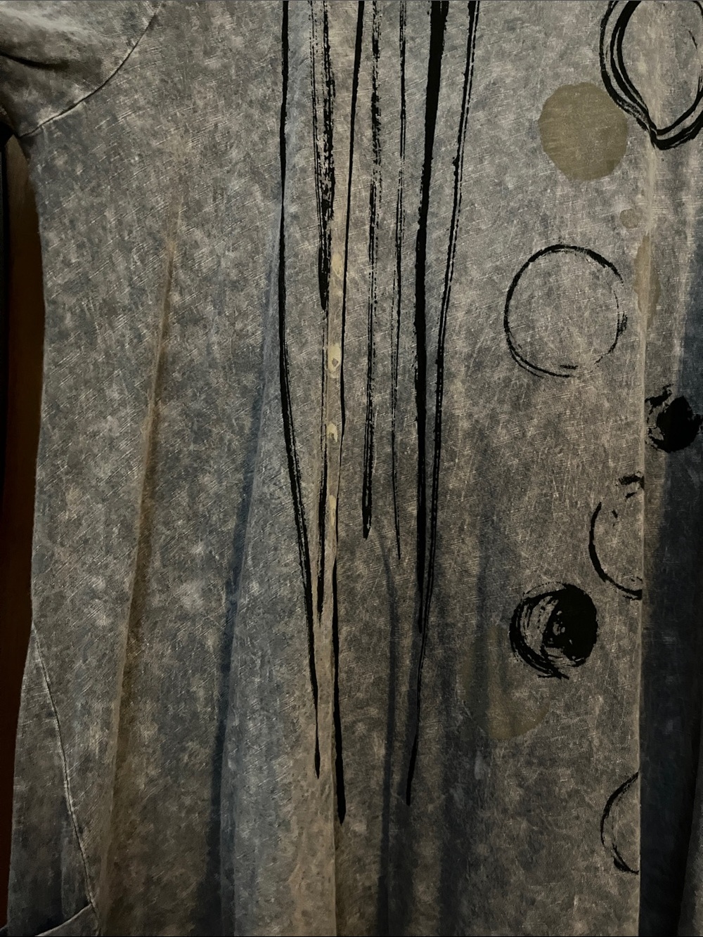 Jess & Jane Long Sleeve Bundle Tunic Tops-Slate Blue w/Ruffles & Grey w/Black - Picture 6 of 15